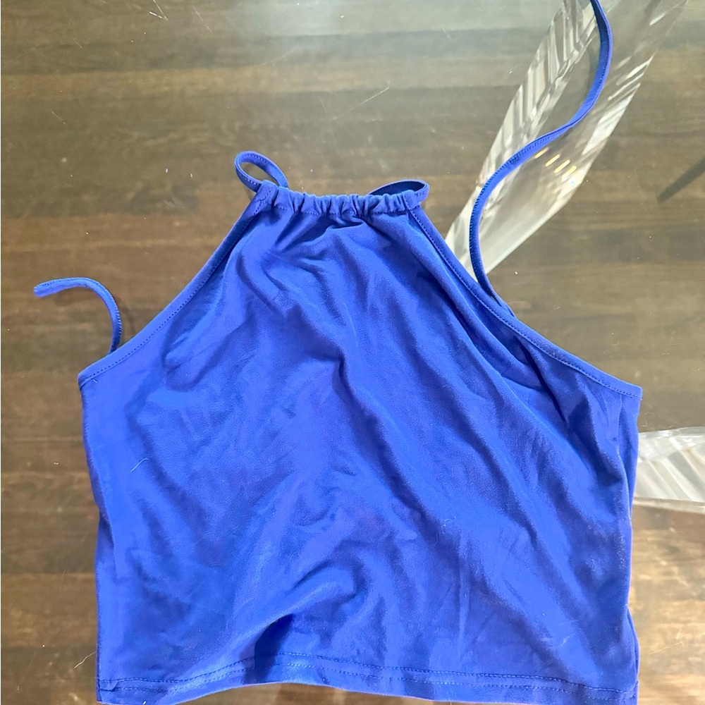 Small blue halter top